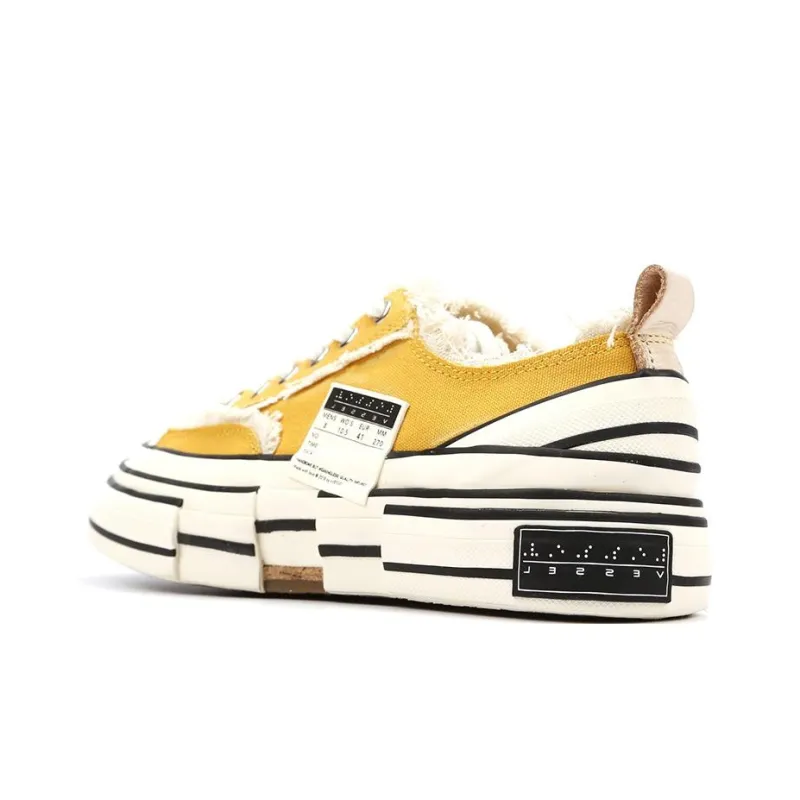 VESSEL Durable Breathable Low Top Skateboard Shoes Unisex Yellow-3