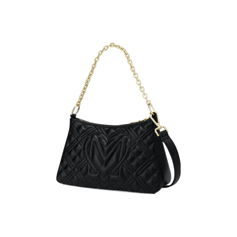 LOVE MOSCHINO PU Hobo Bag, Handbag, Shoulder Bag Women's Black-1