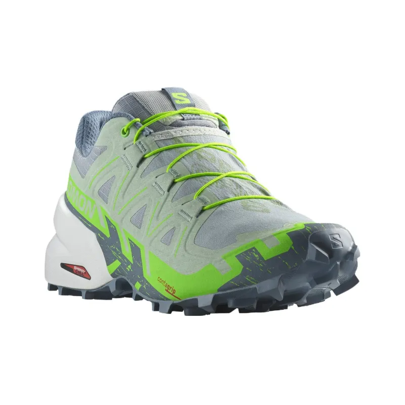 SALOMON Speedcross 6 Slip Resistant Low Top Running Shoes Women's Green Gray-2
