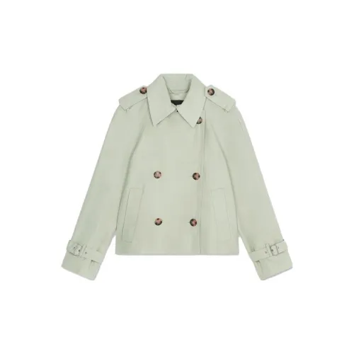 CLUB MONACO Trench Coats Women's Light Green