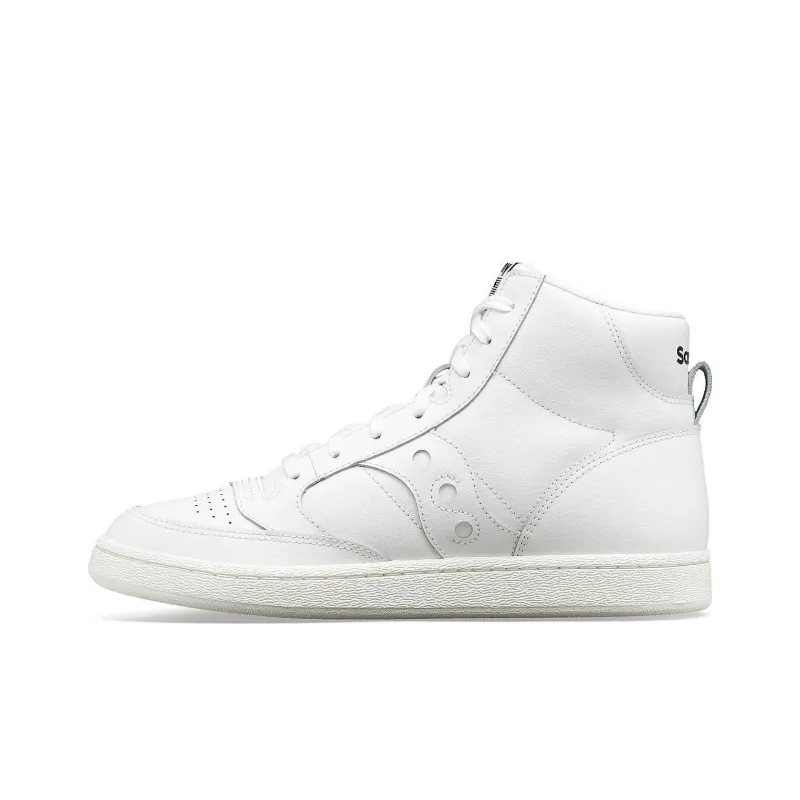 Saucony Jazz Court High Anti-Slip Wear-Resistant High-Top Skateboard Shoes Unisex White-0