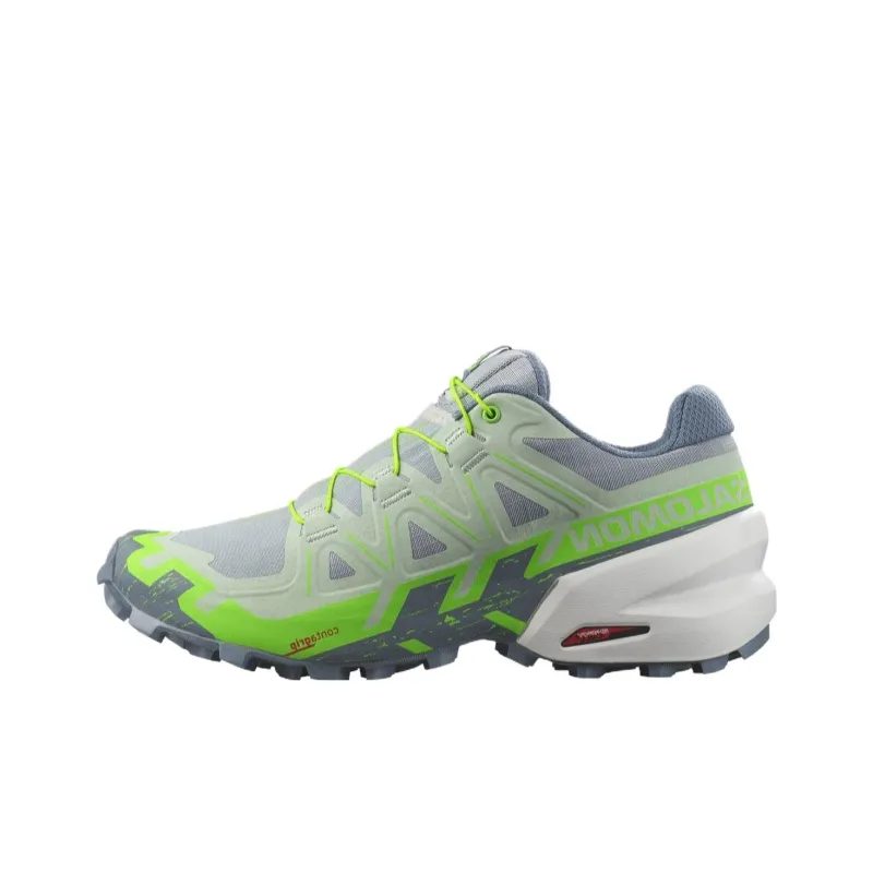 SALOMON Speedcross 6 Slip Resistant Low Top Running Shoes Women's Green Gray-0