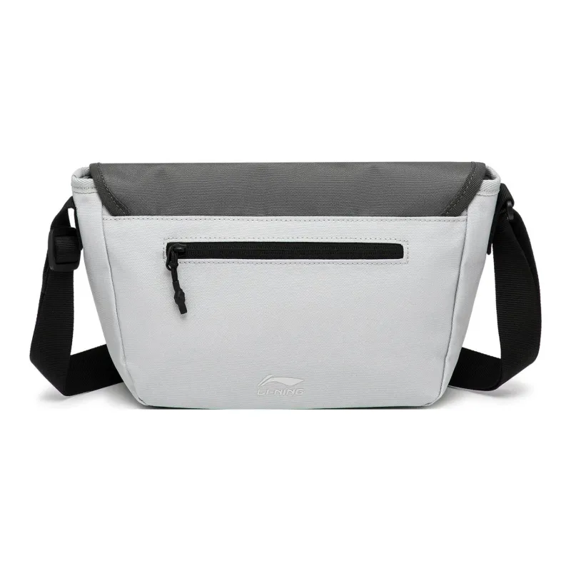 LiNing Sports Life Collection Polyester Shoulder Bag, Crossbody Bag Unisex Microcrystalline Gray & Asphalt Gray & Black-2
