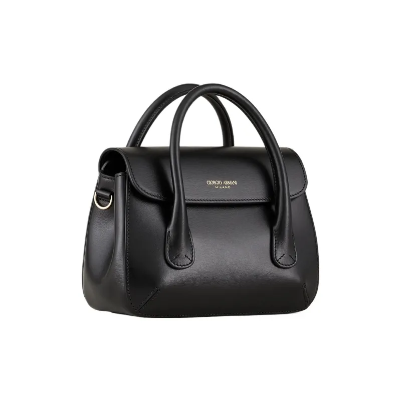 GIORGIO ARMANI Leather Handbag Small Size Women's Black-1