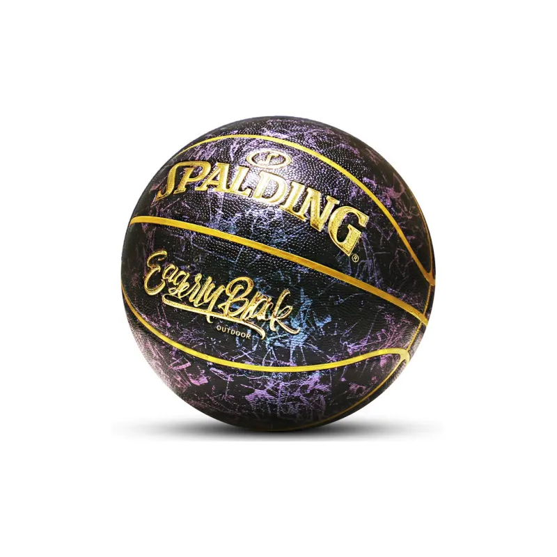 SPALDING PU Basketball Black Gold Size 7 Competition Unisex-1
