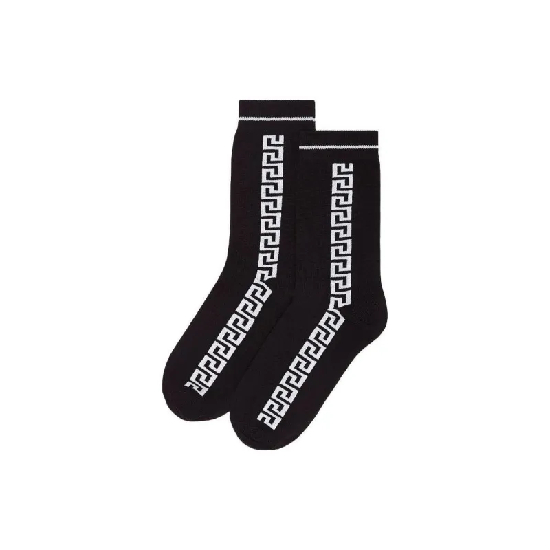 VERSACE Mid-Calf Socks Men's 1 Pack Black-0