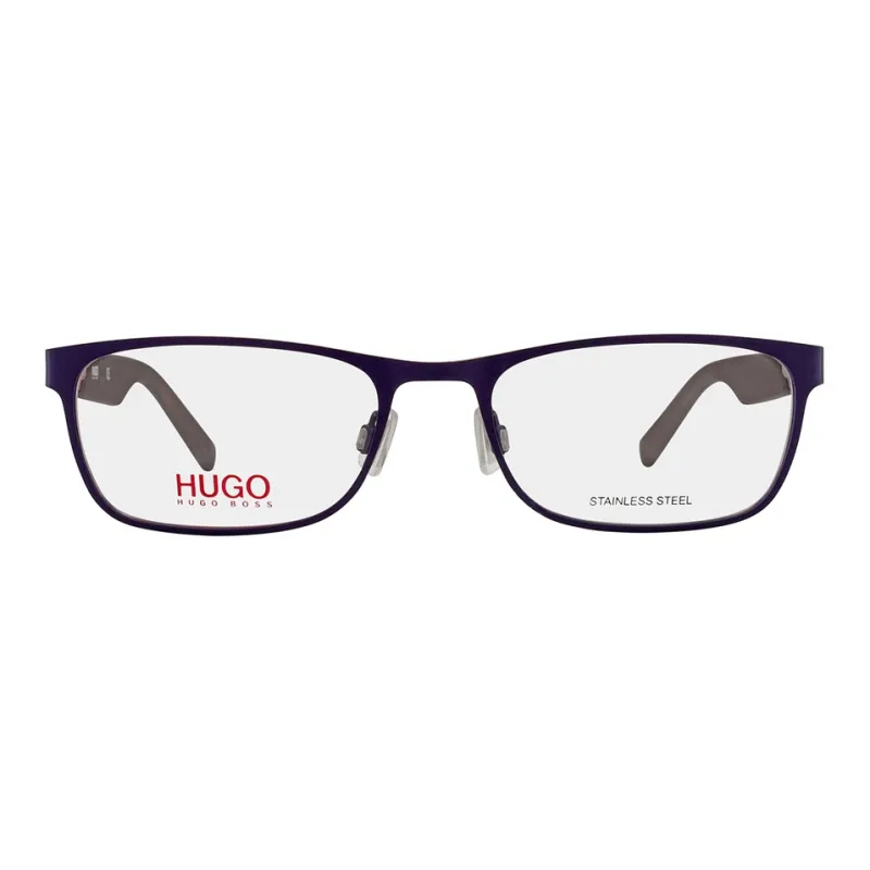 HUGO BOSS Metal Irregular Shape Eyeglass Frames Men's Blue/Gray-1