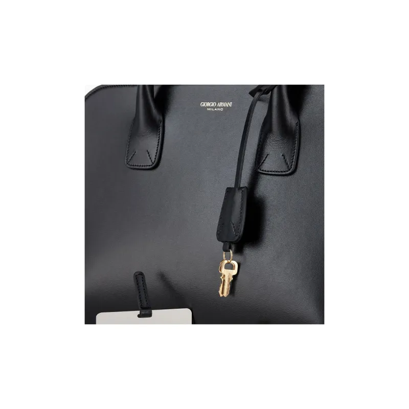 GIORGIO ARMANI Bobbaine Leather Handbag Regular Women's Black-5