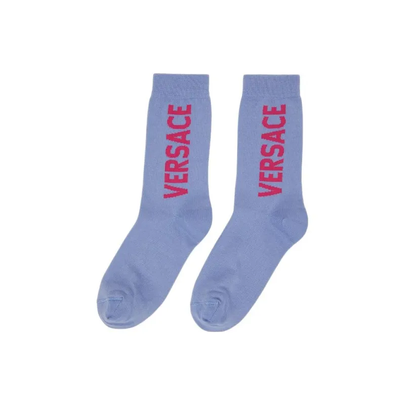 VERSACE FW23 Mid-Calf Socks Men's 1 Pack Blue-0