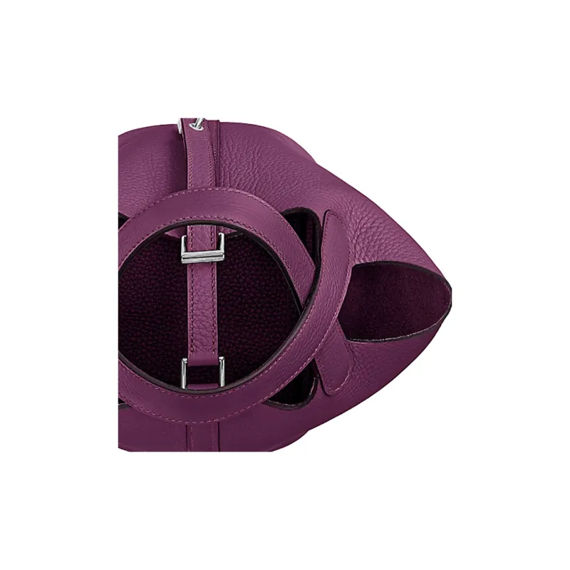 HERMES Picotin Lock Clemence Bullock Leather Basket Bag Handbag 18 Women's P9 Anemone Sea Cucumber Purple-4