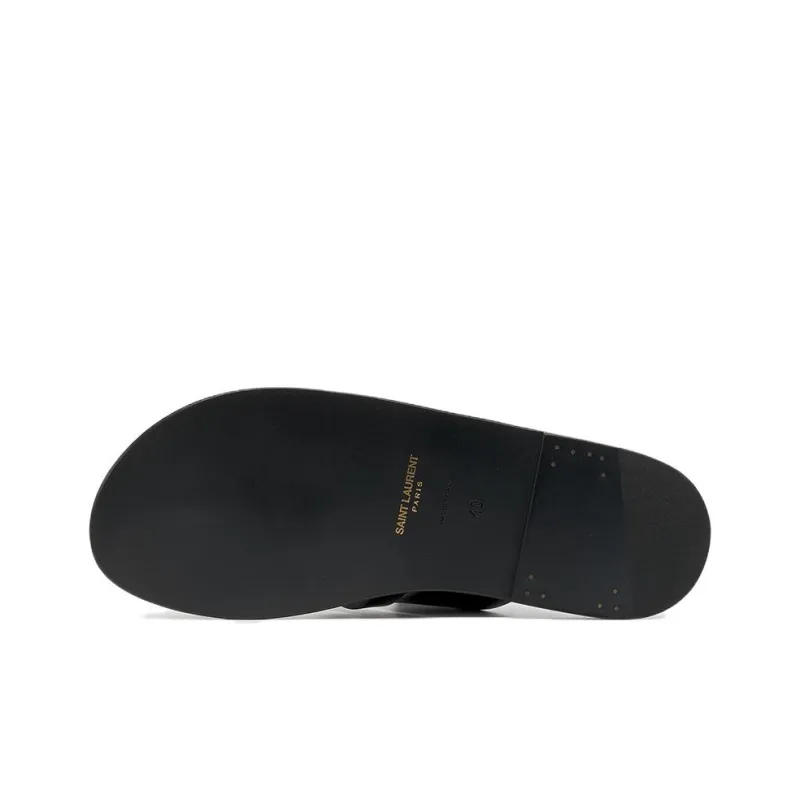 SAINT LAURENT Culver Leather Slides-4