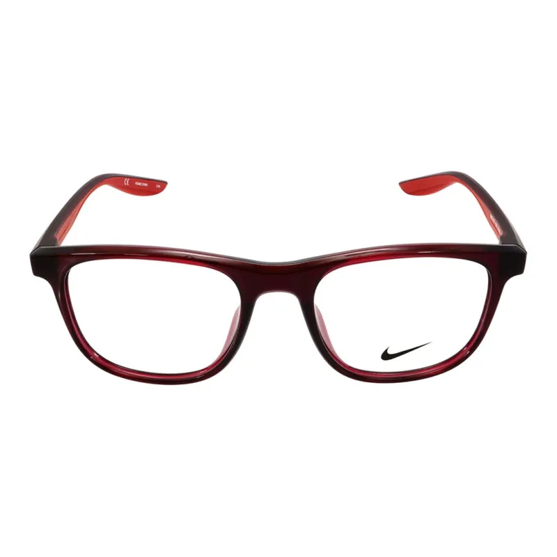 Nike Plastic Irregular Shape Eyeglass Frames Unisex Red-1