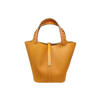 HERMES Picotin Lock Epsom Leather Basket Bag Handbag Bucket Bag Women's Orange