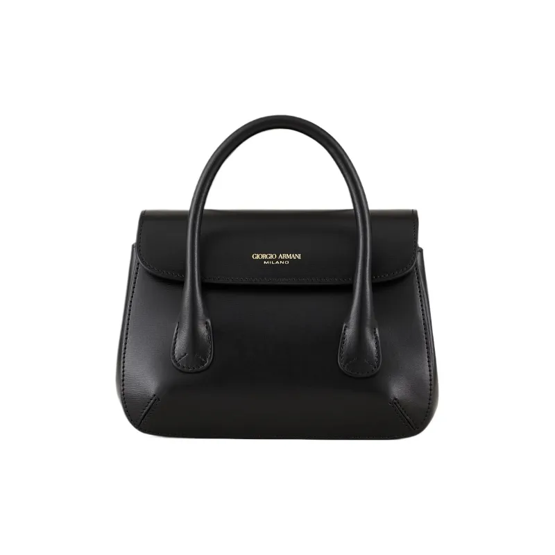 GIORGIO ARMANI Leather Handbag Small Size Women's Black-0