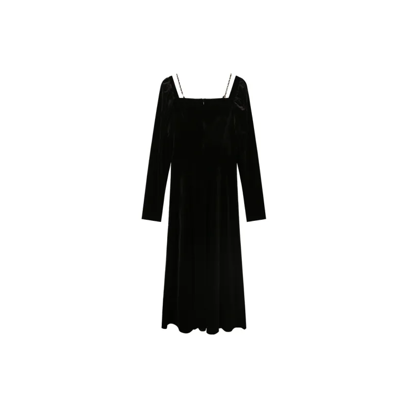 Migu Long Sleeved Dress Women's Black-1