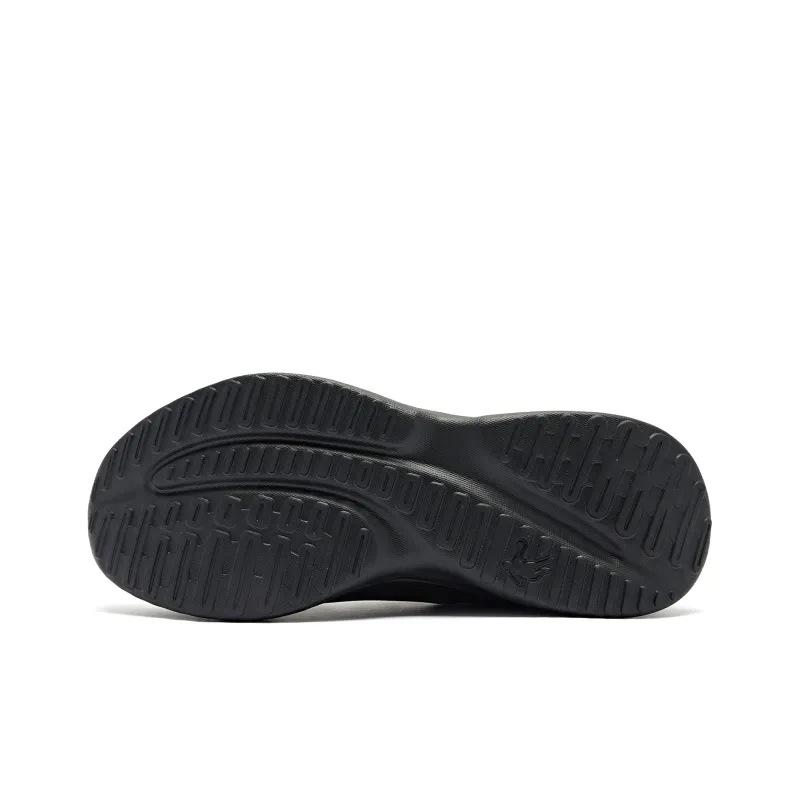 QIAODAN Cushioning Anti Slip And Wear Resistant Low Top Running Shoes Men's Black Island Blue-4
