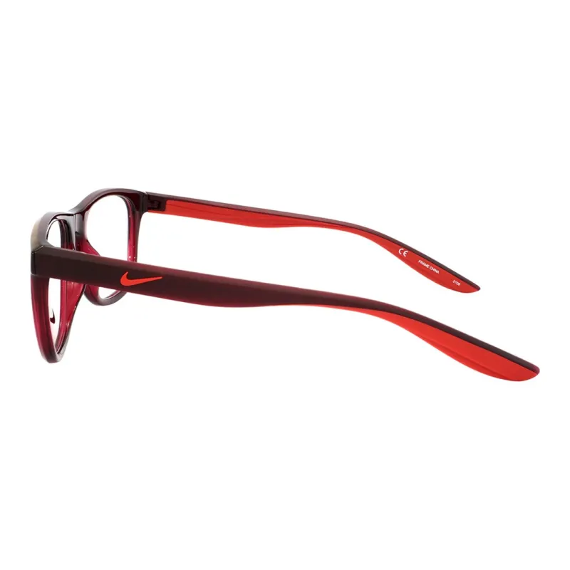 Nike Plastic Irregular Shape Eyeglass Frames Unisex Red-2