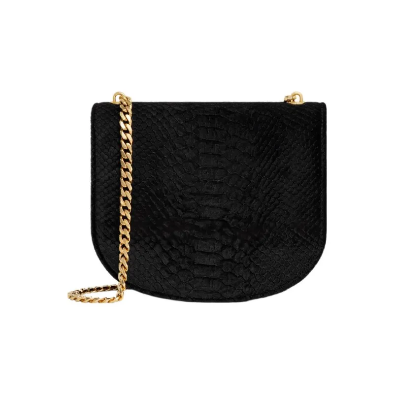 CELINE Besace Velour Shoulder Bag Crossbody Bag Women's Black-2