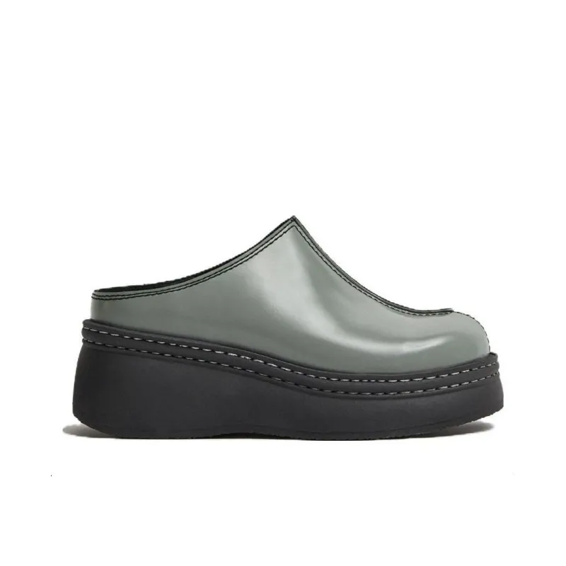 MIISTA Rubber Sole Wrap-toe Slippers Women's Gray-1