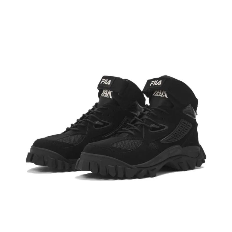 FILA Cushioned Slip Resistant High Top Running Shoes Men's Black-2