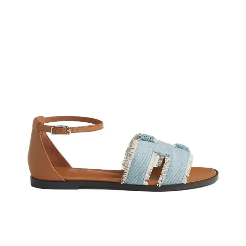 HERMES Santorini Strap Sandals Women's Brown-1