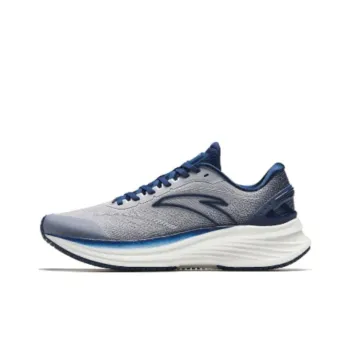Anta Cushioning Wear Resistant Low Top Running Shoes Men's Gray Blue
