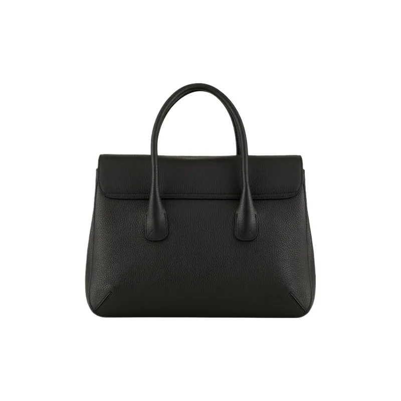 GIORGIO ARMANI Leather Shoulder Bag Crossbody Bag Handbag Large Size Women's Black-2