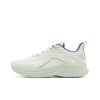 QIAODAN Shock Absorbers Slip Resistant, Abrasion Resistant, Lightweight Low Top Running Shoes Men's Ivory Celadon