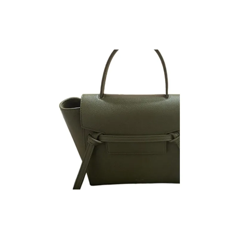 CELINE Grained Calfskin Catfish Bag Handbag Shoulder Bag Crossbody Bag Women's Olive Green-3