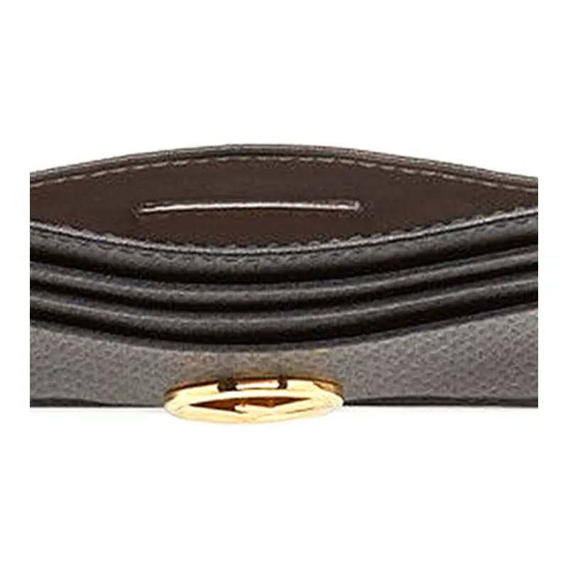 FENDI Calfskin Card Holder Card Holder Women's Black-5
