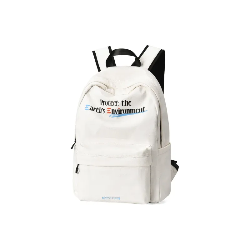 FINITE LOOP Recycled Material Backpack Unisex White-1