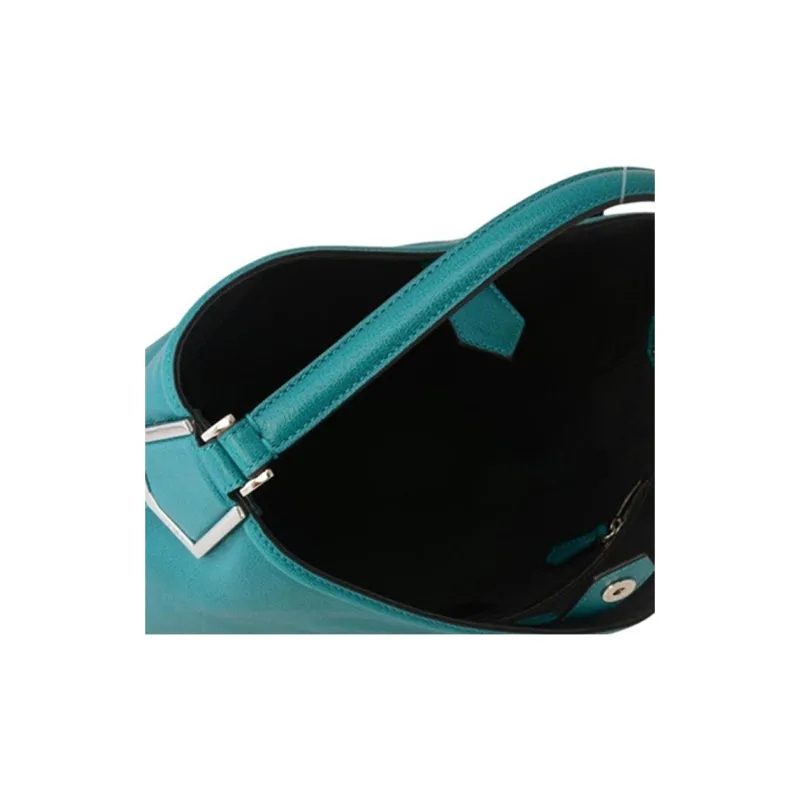 FENDI Leather Handbag Regular Women's Haze Blue-4