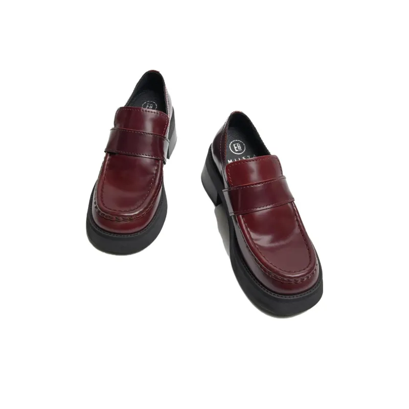 MIISTA Loafers Women's Low-Top Red-2
