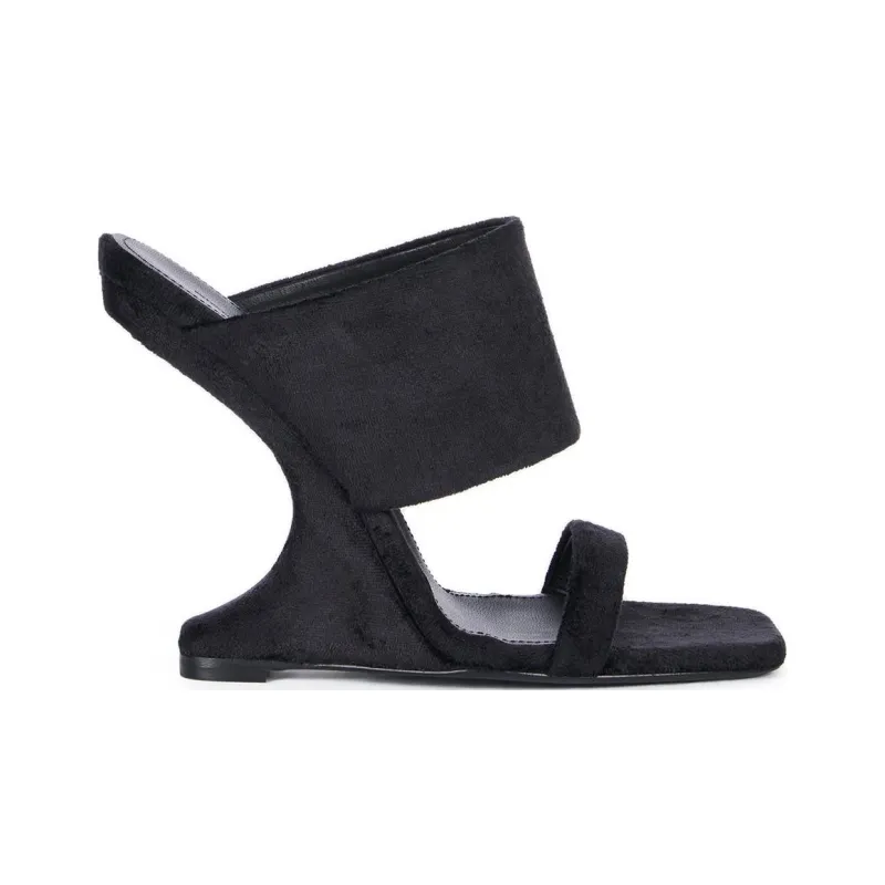 RICK OWENS Lilies Luxor Cantilever 125mm Wedge Mules-1
