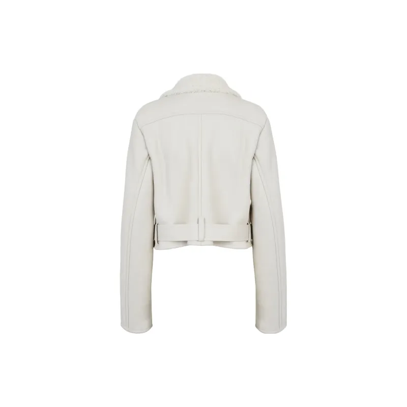 FENDI Leather Jacket Women's White-1