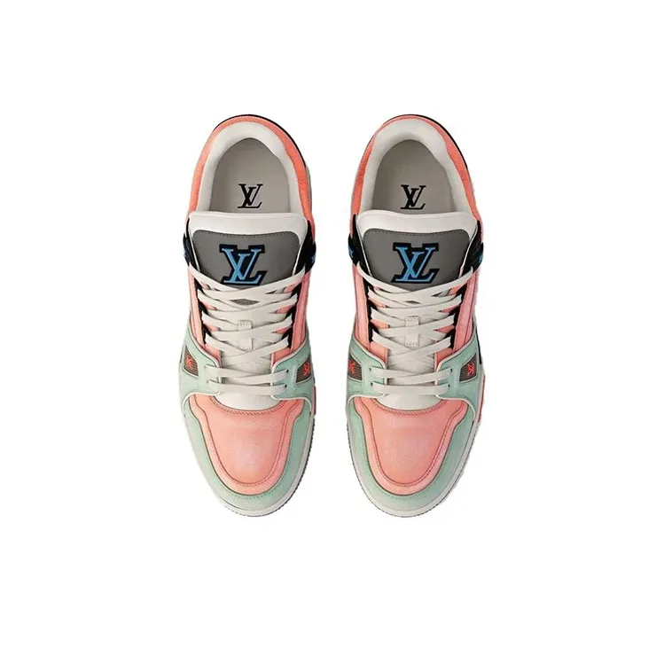 LOUIS VUITTON Trainer Low Top Skateboard Shoes Unisex Pink Green Black-2