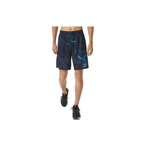 Asics AIM Dry Graphic Sports Shorts Men Midnight Blue