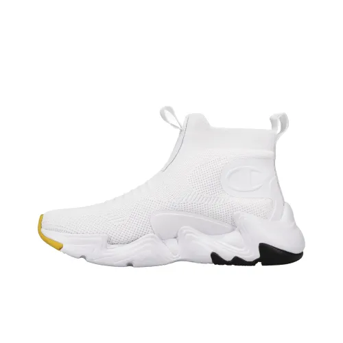 Champion HYPER C RAW SMILE Slip Resistant Cushioning Wear Resistant Breathable High Top Casual Shoes Women's White