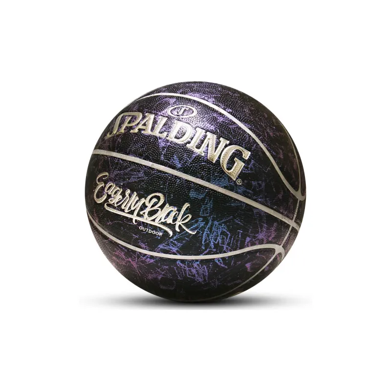 SPALDING PU Basketball Black Purple Size 7 Competition Unisex-1