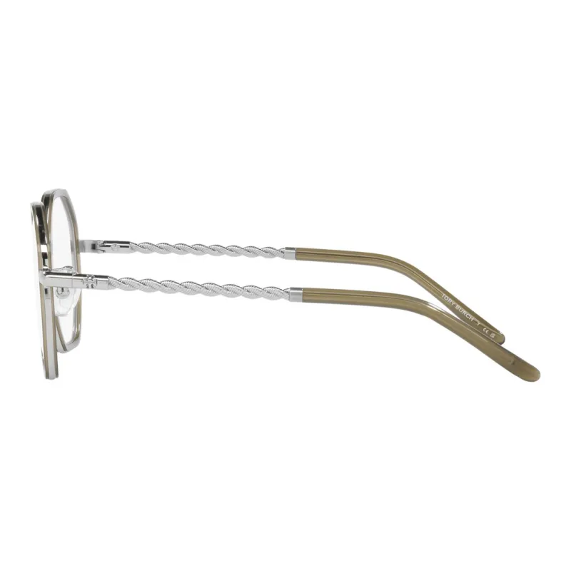 TORY BURCH Metal Irregular Shape Eyeglass Frames Women's Olive Green-2