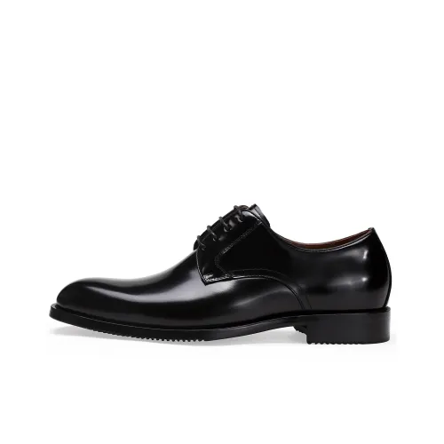 BOSSSUNWEN Dress Shoes Men Low-Top Black