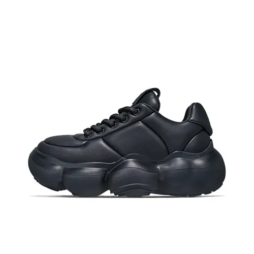 SALAXI Low-Top Chunky Sneakers Unisex Black