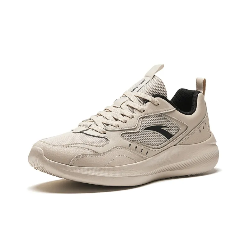 Anta Durable Breathable Low Top Running Shoes Men's White Black-1