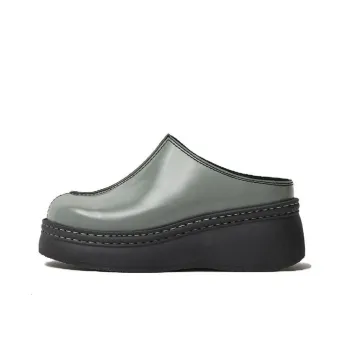 MIISTA Rubber Sole Wrap-toe Slippers Women's Gray