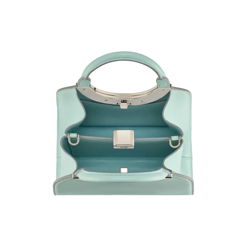BVLGARI Roma Amor Series Calfskin Shoulder Bag Crossbody Bag Handbag Small Size Women's Light Blue-3