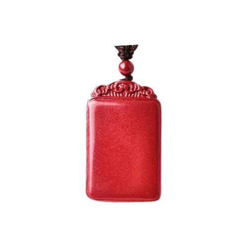 Lingfei Reconstructed Cinnabar Jade Pendants Men's