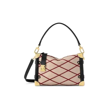 LOUIS VUITTON Trunk Leather Soft Box Shoulder Bag Crossbody Bag Handbag Women's Light Umber