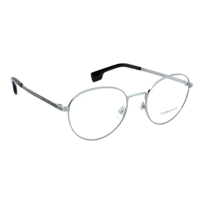 VERSACE Metal Irregular Shape Eyeglass Frames Men's Silver-2