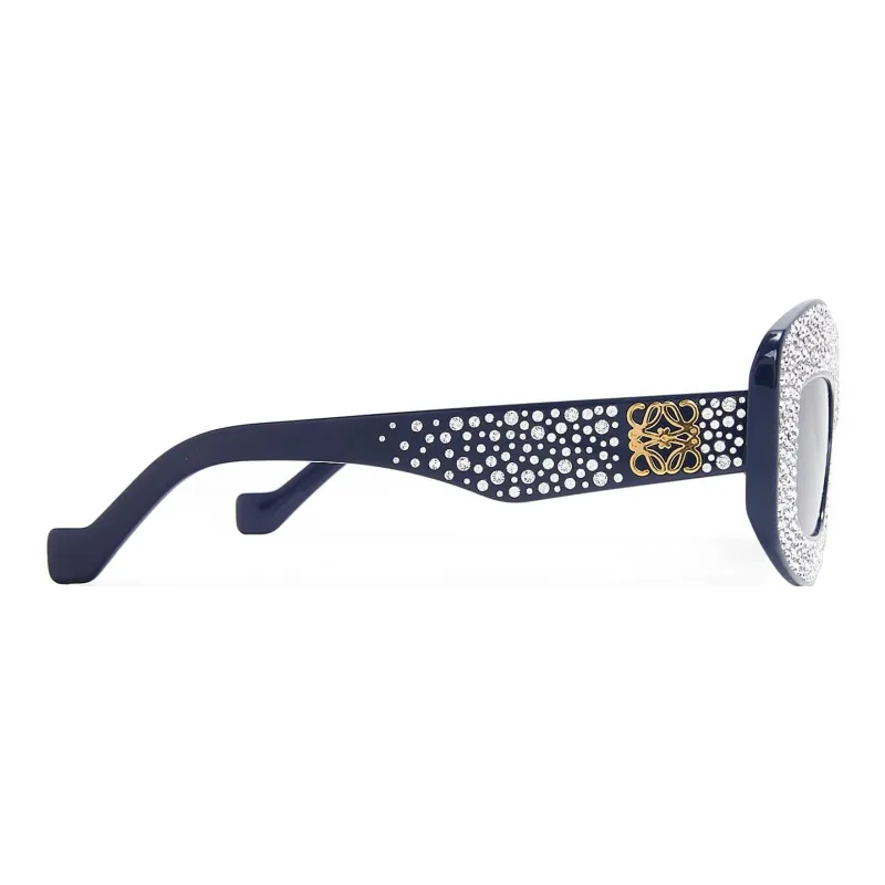 LOEWE Acetate Irregular Shape Sunglasses Women's Blue-2