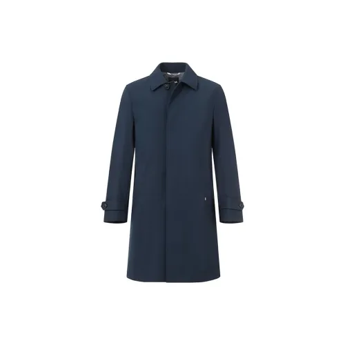 HUGO BOSS Coats Men Dark Blue